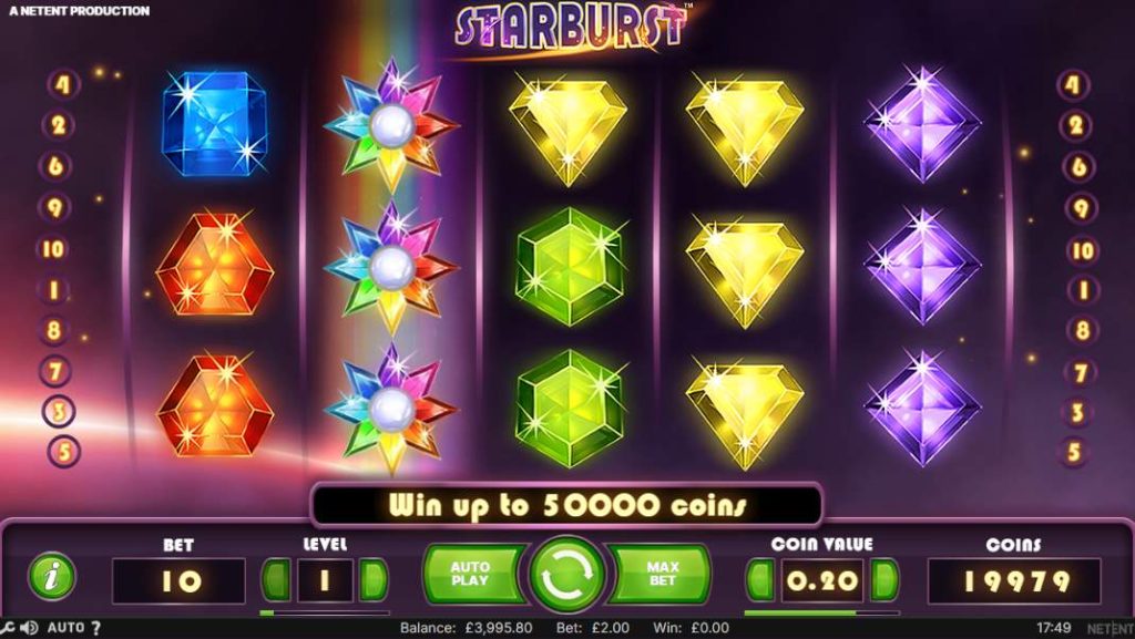 Starburst Online Slot Wild Symbols.