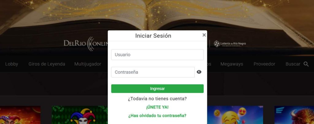 Inscripción en Casino del Rio