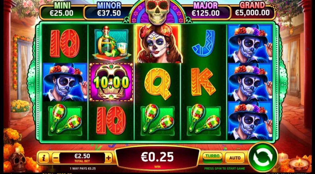 Feliz Dia de los Muertos slot en casino.