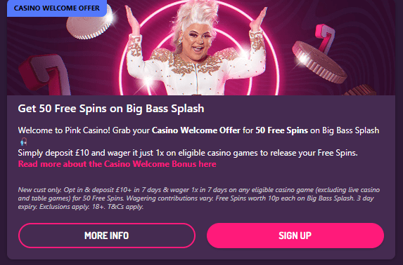 pink casino bonuses